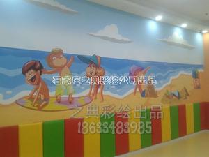 儿童游泳馆主题墙体彩绘|手绘